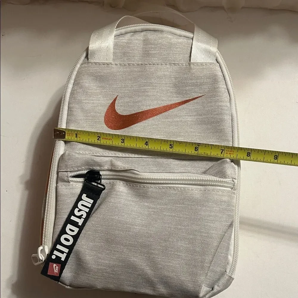Nike Light Gray Backpack with Orange Logo